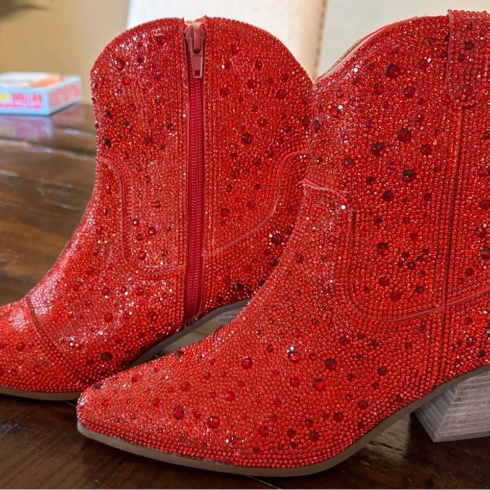 Red Rhinestone Matisse Boots - SIZE 10 - Never Worn (without box) $85